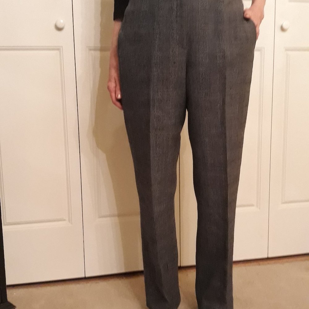 grey plaid wool blend pants, size 6P  Rafaella